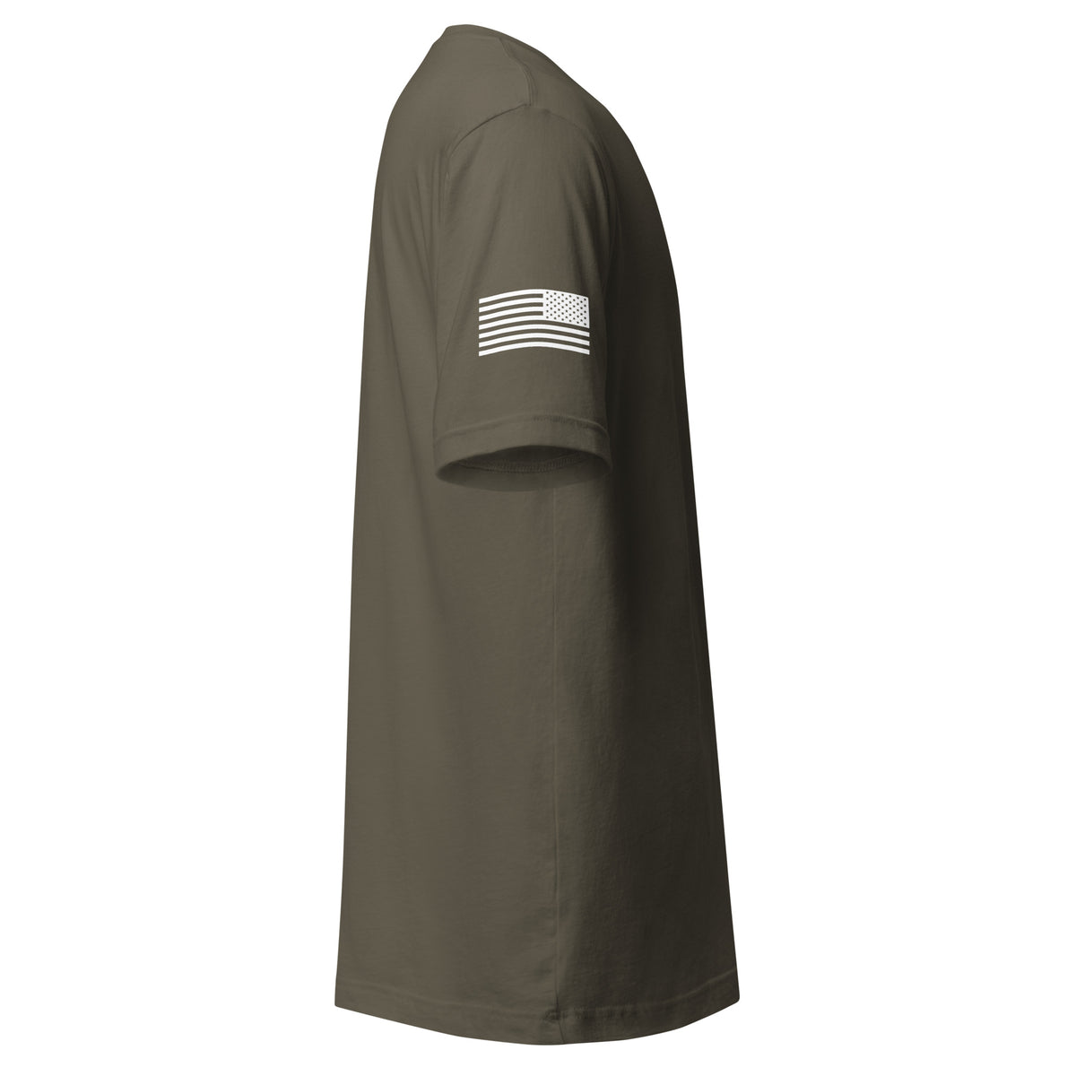 Army shirt, right view showing right-sleeve American flag.