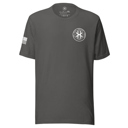 Asphalt shirt, front view showing JSOC chest insignia.