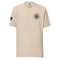 Soft cream shirt, front view showing JSOC chest insignia.